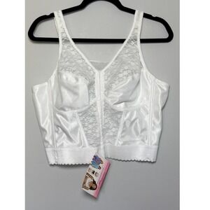 Exquisite Form 5107565 White Lace Longline Posture Bra 42C NWT